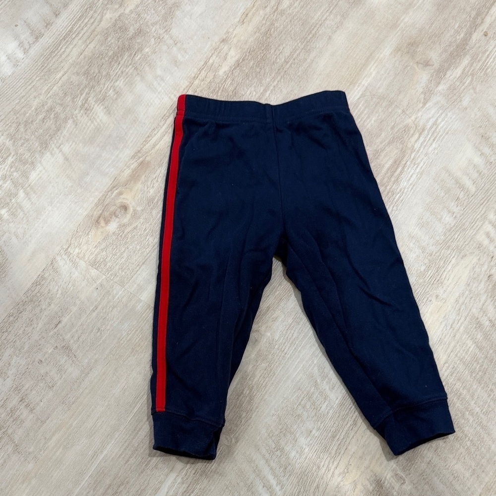 Kids Navy Joggers with Red Stripe